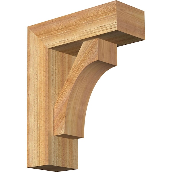 Ekena Millwork Westlake Block Rough Sawn Bracket w/ Offset Brace, Western Red Cedar, 6"W x 16"D x 20"H BKT0604X16X20WTL05RWR - main